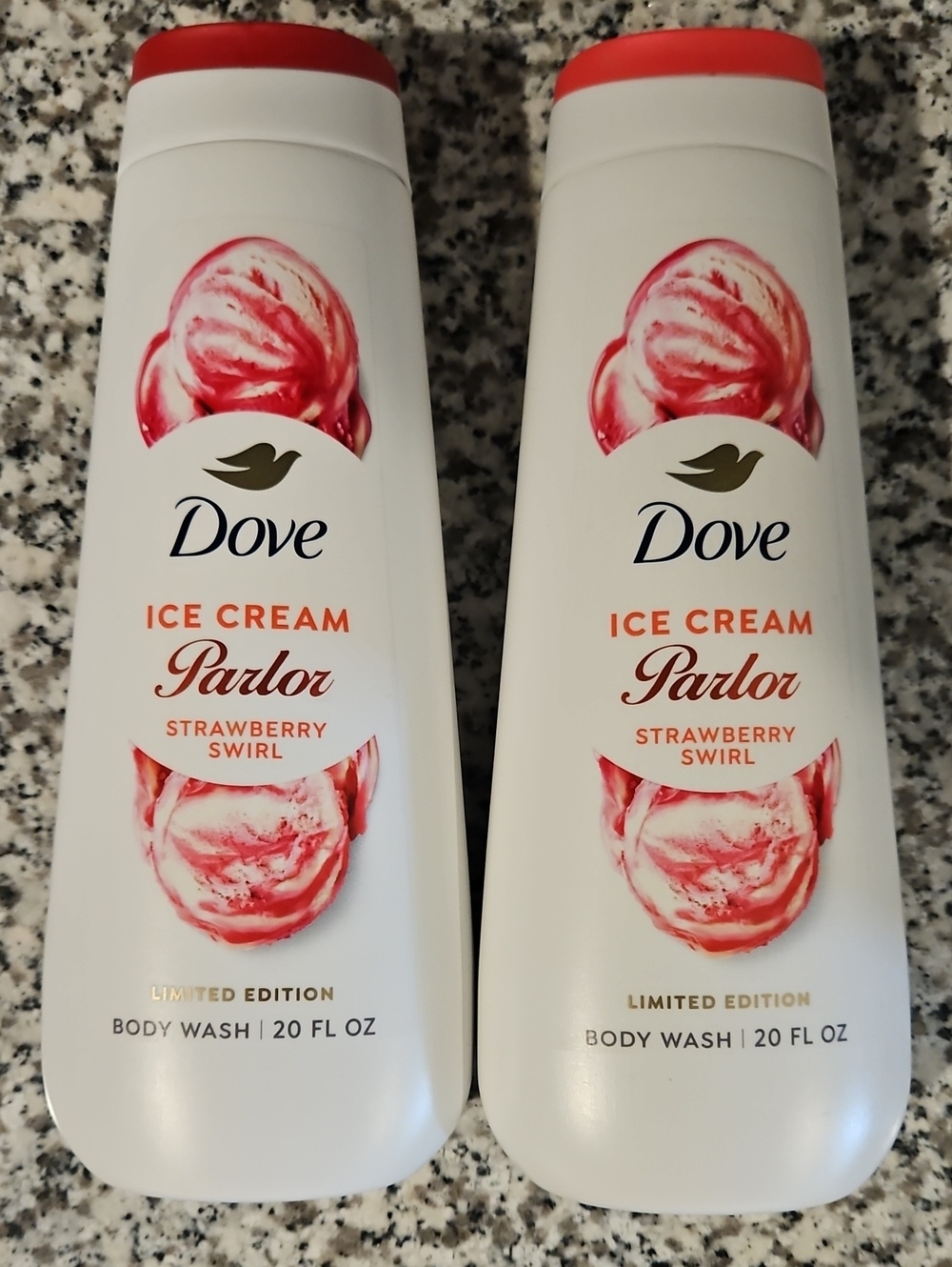 2x Dove Ice Cream Parlor Strawberry Swirl Body Wash Pink 20oz